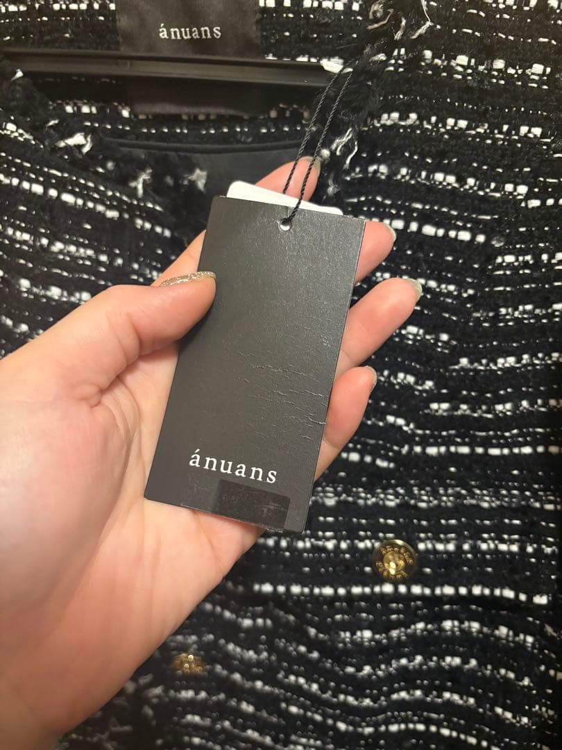 ★新品未使用★ anuansノーカラー ツイードジャケット