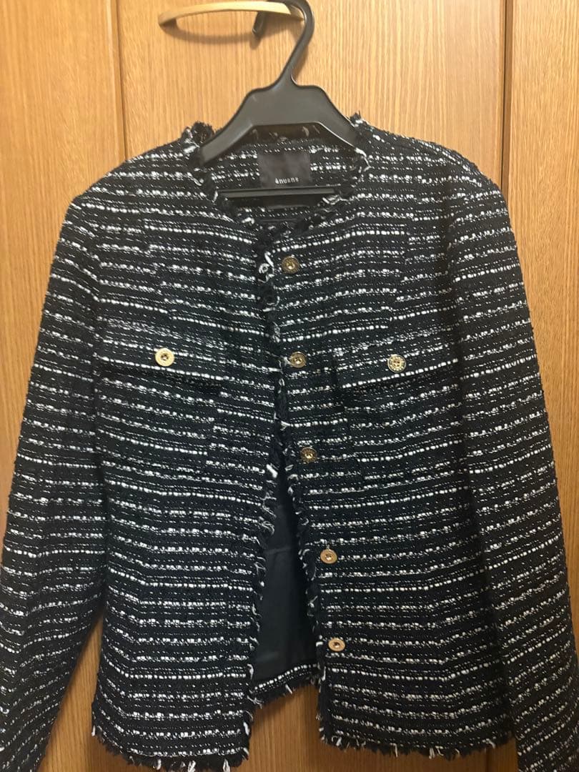 ★新品未使用★ anuansノーカラー ツイードジャケット