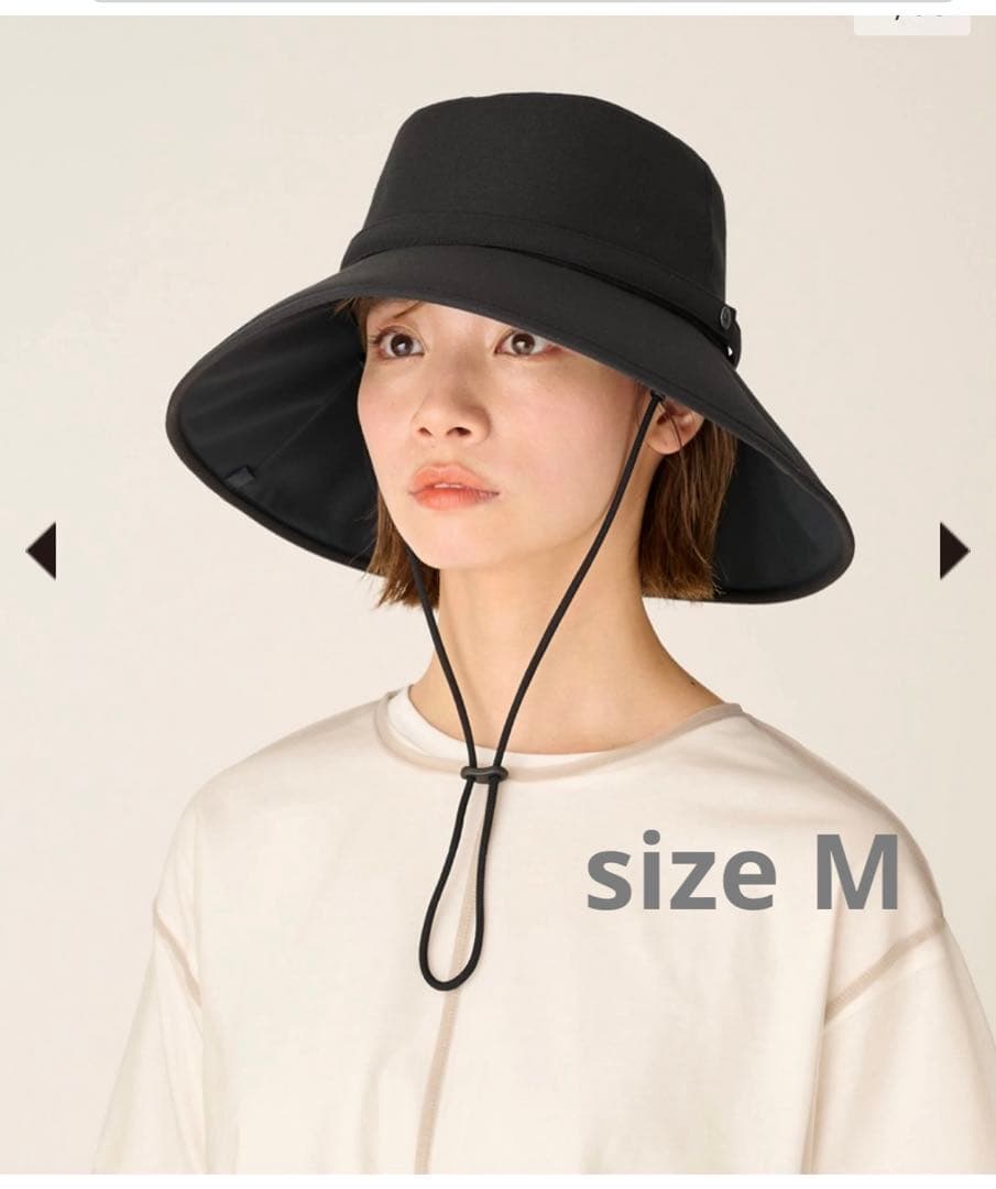 【サンバリア100 】ウィンドハット ブラック(黒/Mサイズ)帽子