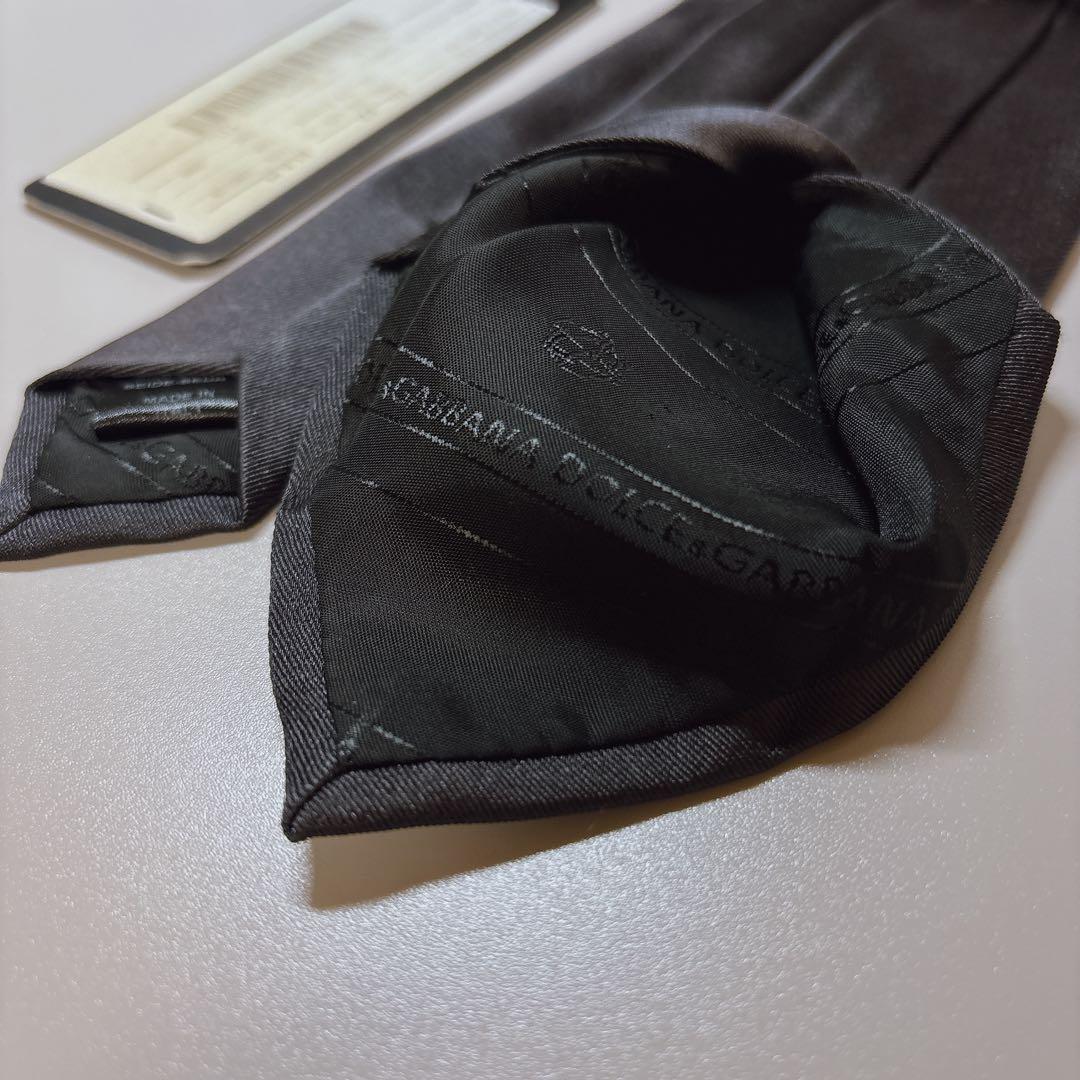 未使用 DOLCE&GABBANA ネクタイ 黒 ナロータイ ソリッド ドルガバ