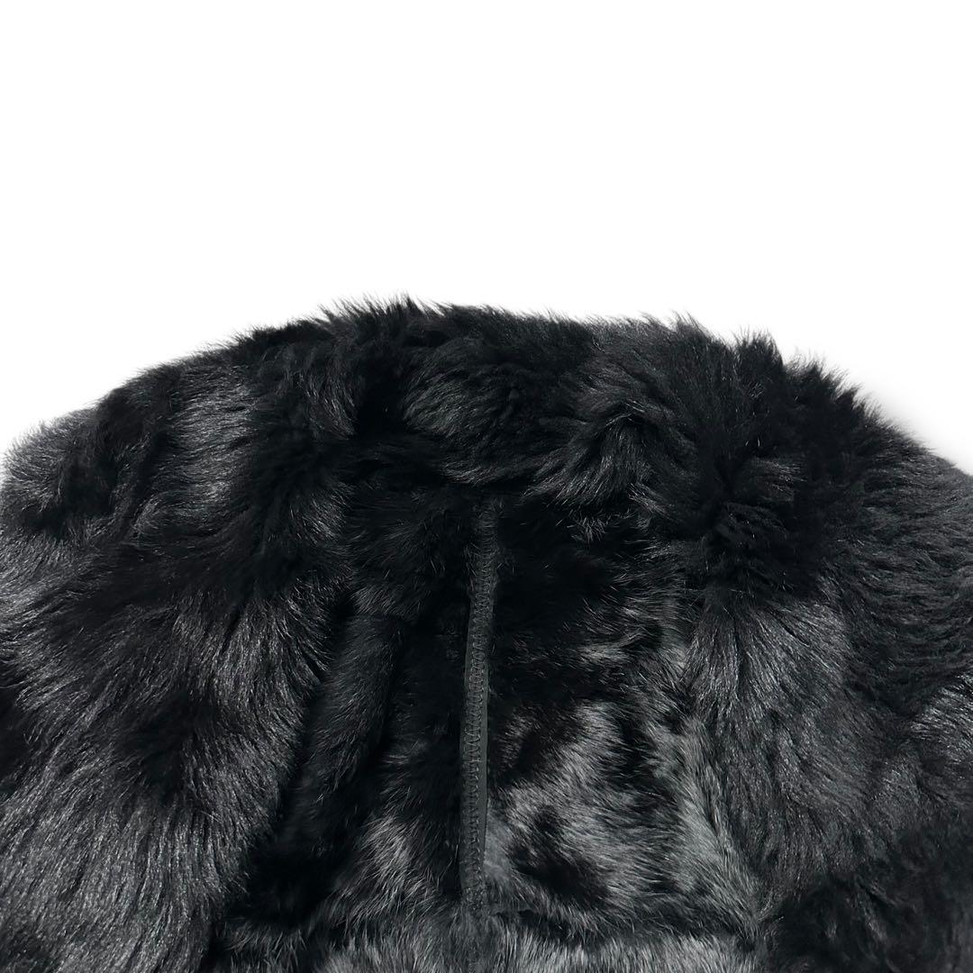 希少 グレースクラス リアルファー ポンチョ ラムファー ラビット 羊革 毛皮