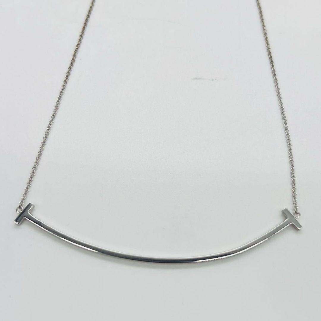 ティファニー 新品磨き　Tスマイル ラージ　シルバー　ネックレス　ゴールド WG