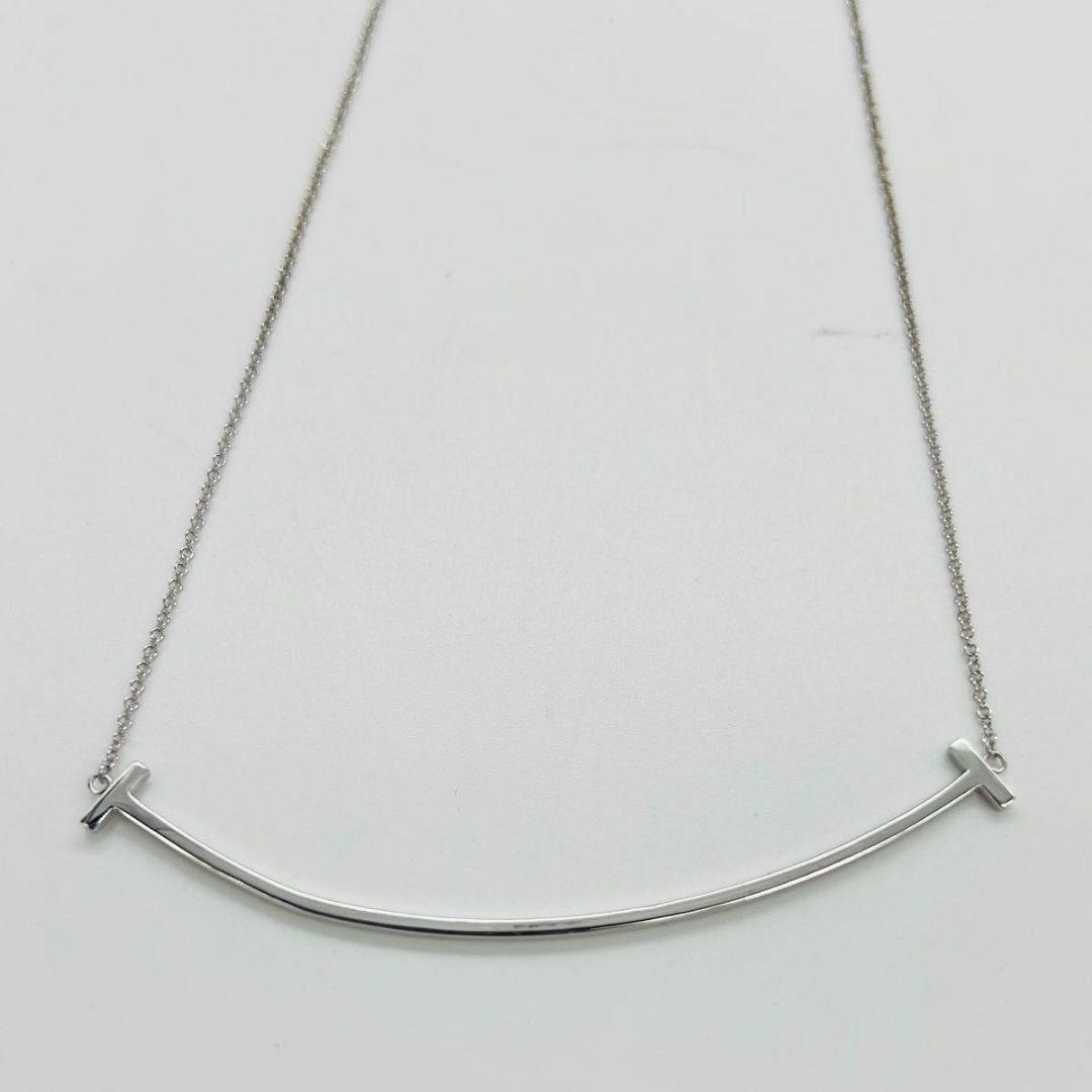 ティファニー 新品磨き　Tスマイル ラージ　シルバー　ネックレス　ゴールド WG