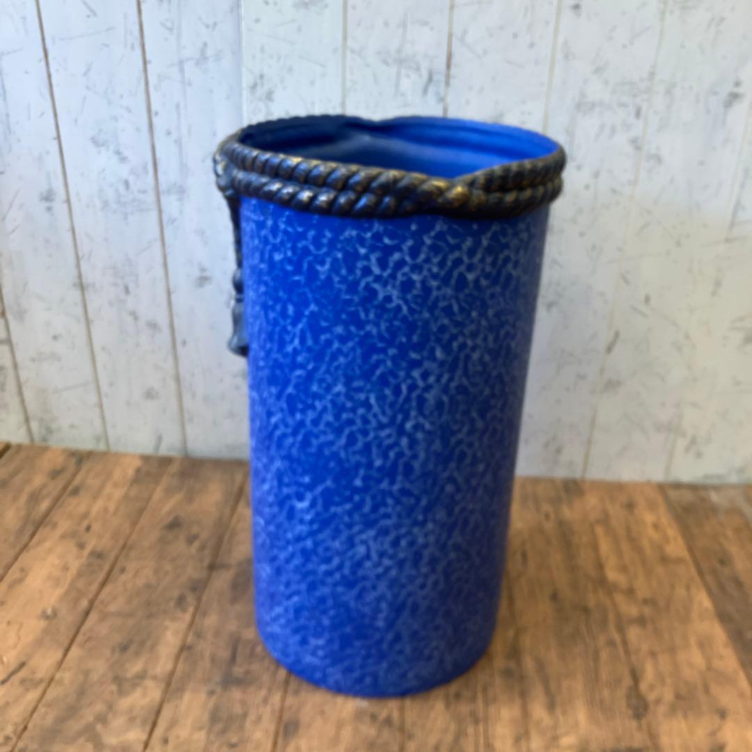 ヴィンテージ ポルトガル 陶器製 焼き物 傘立て アンブレラスタンド ゴミ箱