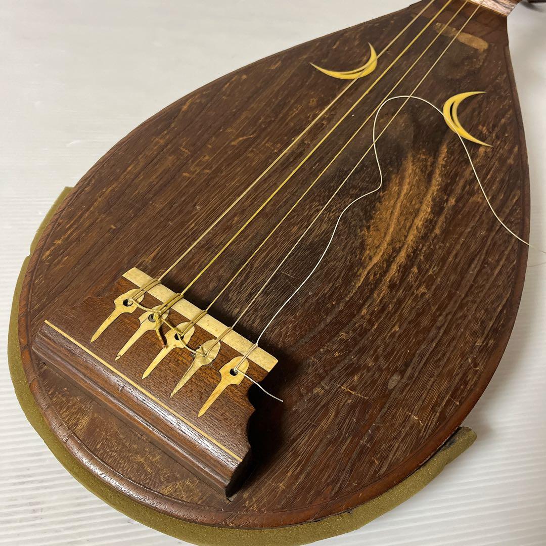 筑前琵琶 五弦 レトロ 弦楽器 ヴィンテージ 時代物 古美術