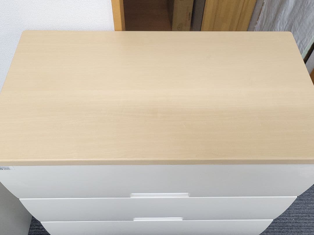 天馬 Fits フィッツ チェスト 5段 ホワイト × ナチュラルウッド天板