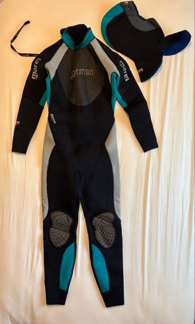 美品☆Mares☆マレス☆レディース☆フルスーツ ブラック/グレー/ターコイズ