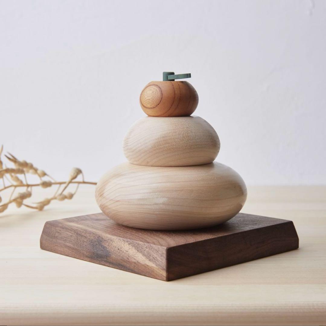 鏡餅 木製 飾り 鏡もち おしゃれ シンプル ナチュラル オブジェ 正月