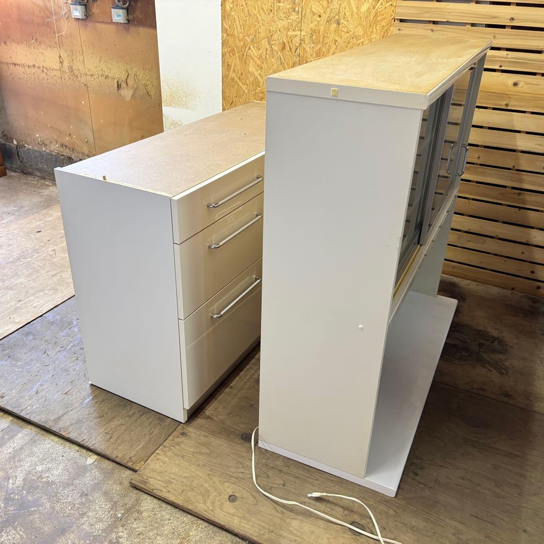 送料込み　食器棚　キッチンボード　カップボート　幅120cm