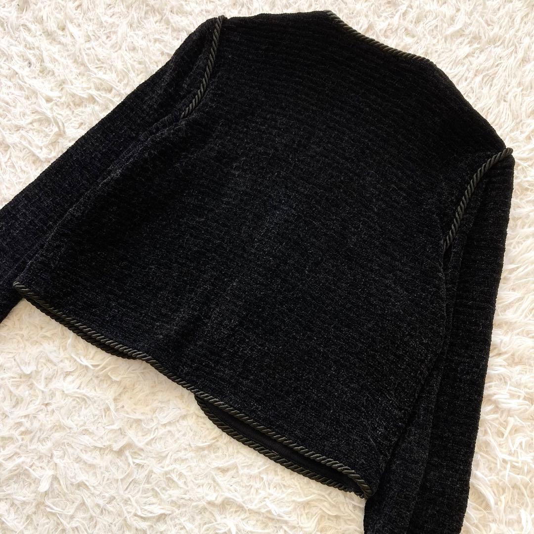 ST.JOHN セントジョン ノーカラー ニットジャケット 4 XS 金ボタン