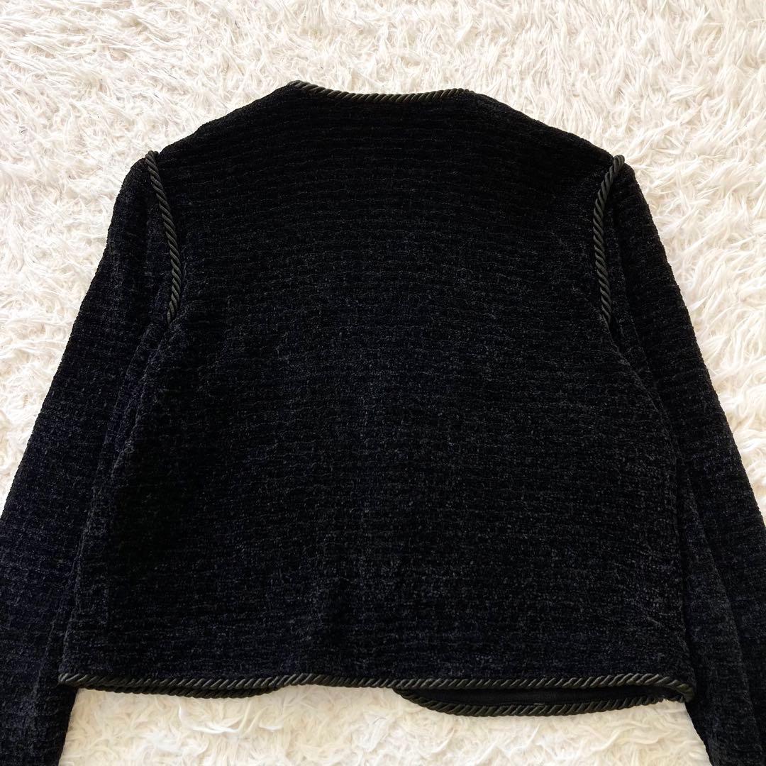 ST.JOHN セントジョン ノーカラー ニットジャケット 4 XS 金ボタン