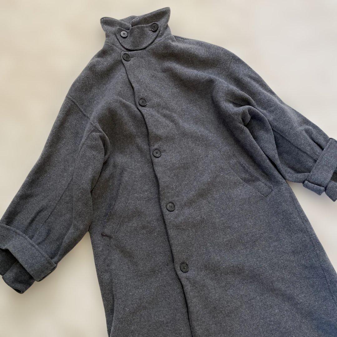 ETRE TOKYO エトレトウキョウ ミリタリーロングリバーコート グレー