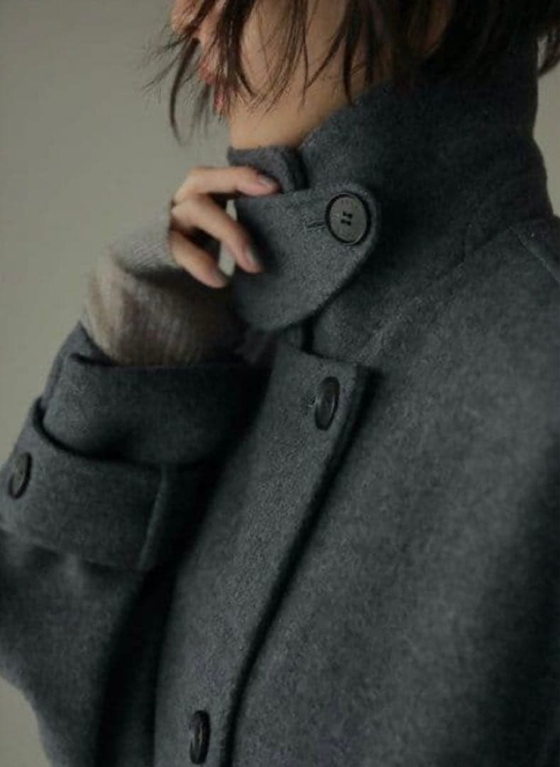 ETRE TOKYO エトレトウキョウ ミリタリーロングリバーコート グレー