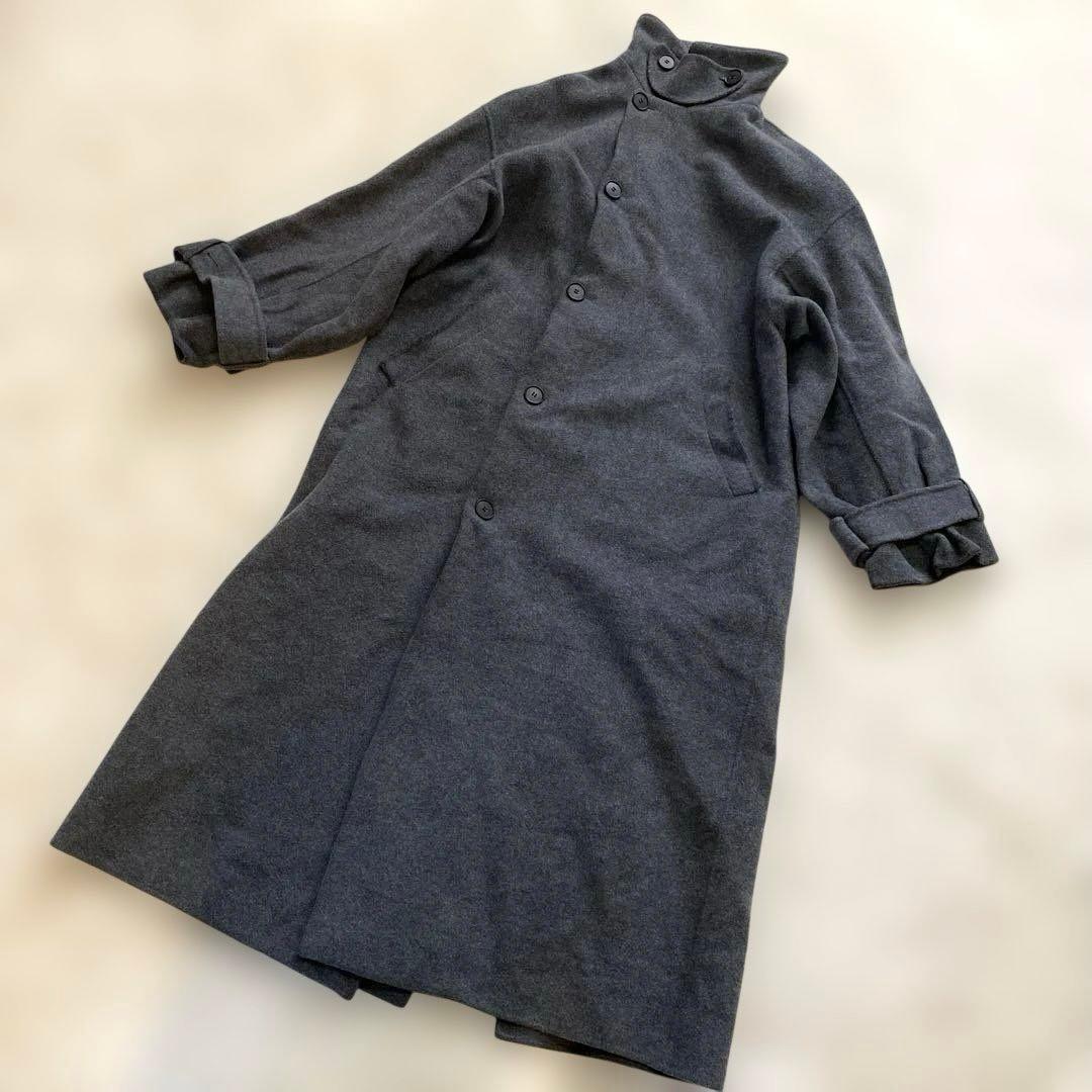 ETRE TOKYO エトレトウキョウ ミリタリーロングリバーコート グレー