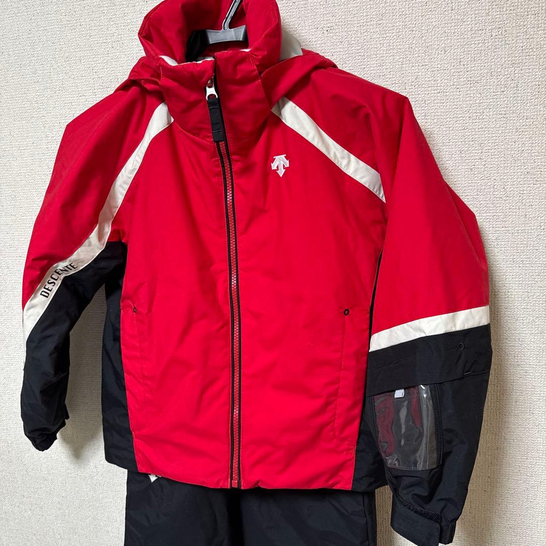 デサント DESCENTE スキーウェア　赤黒 130 キッズ ジュニア　スノボ