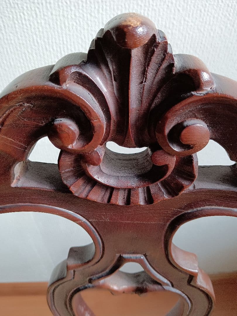 椅子２脚セット　ヴィクトリア様式ロココ・リバイバル　麻布張りスプリング椅子