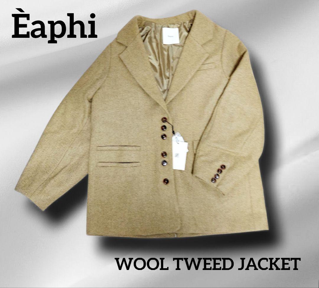[Èaphi] ウールツイードジャケット キャメル
