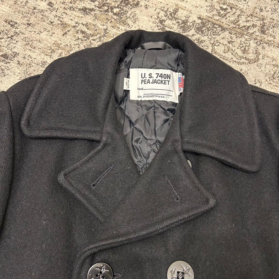 美✨Schott ショット ピーコート 740 キルティング USA製 黒 38