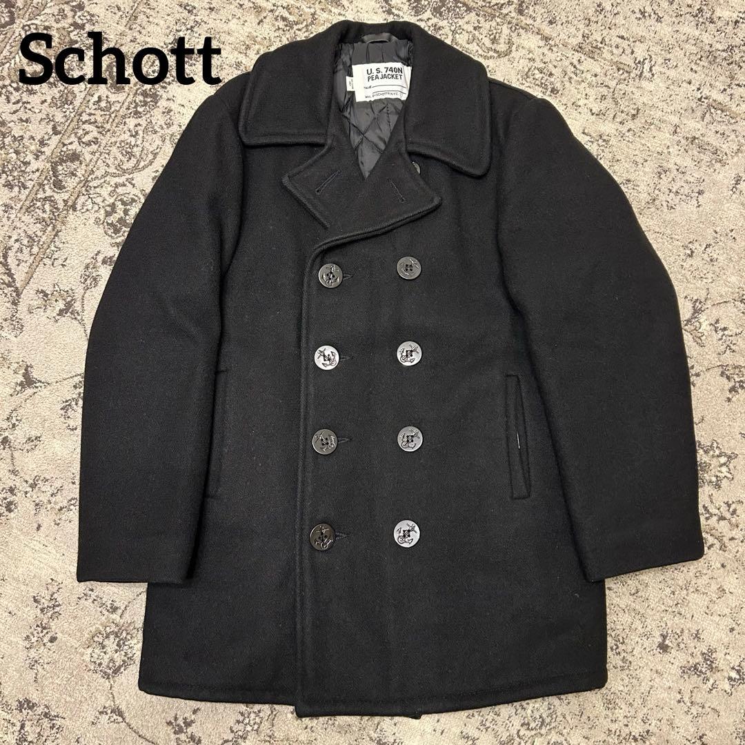 美✨Schott ショット ピーコート 740 キルティング USA製 黒 38