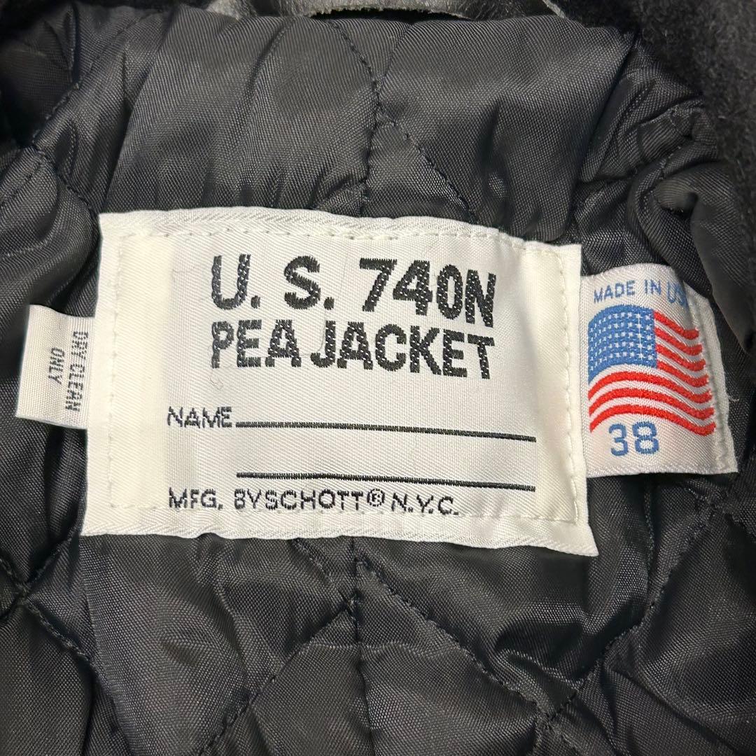 美✨Schott ショット ピーコート 740 キルティング USA製 黒 38