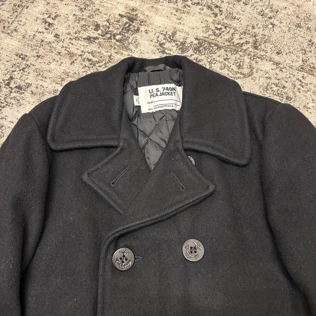 美✨Schott ショット ピーコート 740 キルティング USA製 黒 38