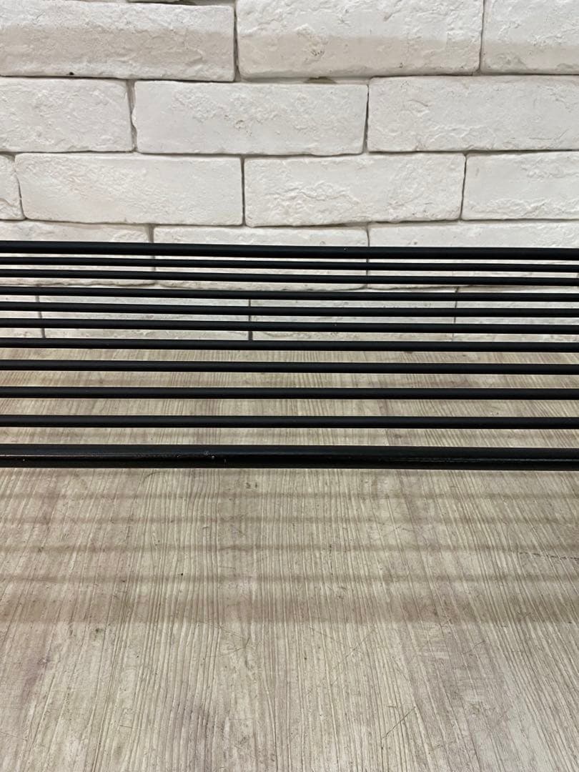 ① 【東京都内23区配送無料】unico エディ ガラス　アイアン ローテーブル