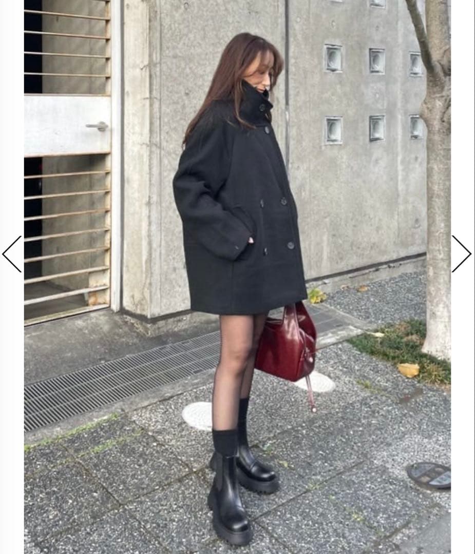 MOUSSY DOUBLE BREASTED MID コート