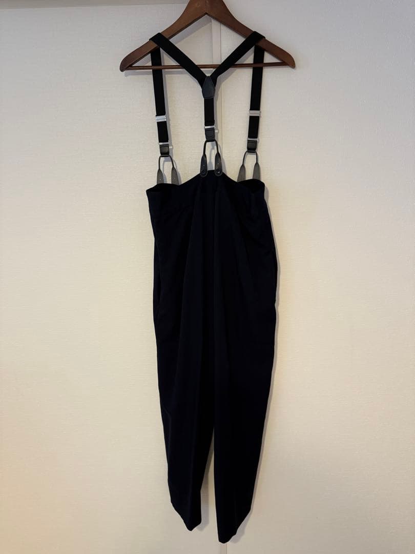H beauty&youth ネイビー サスペンダー付き サロペット38サイズ