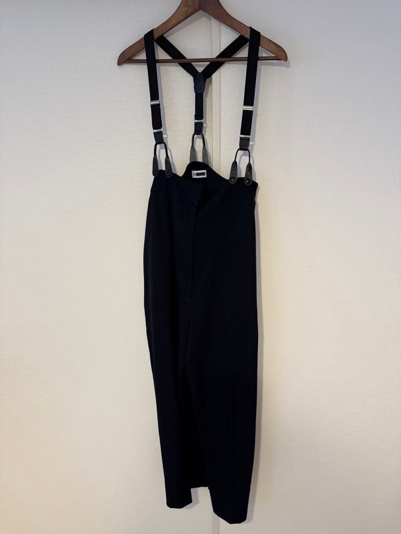 H beauty&youth ネイビー サスペンダー付き サロペット38サイズ