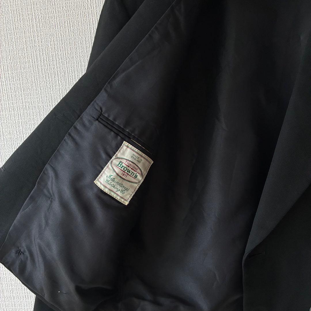 80's ヴィンテージ ダブル テーラードジャケット 短丈 ブラック