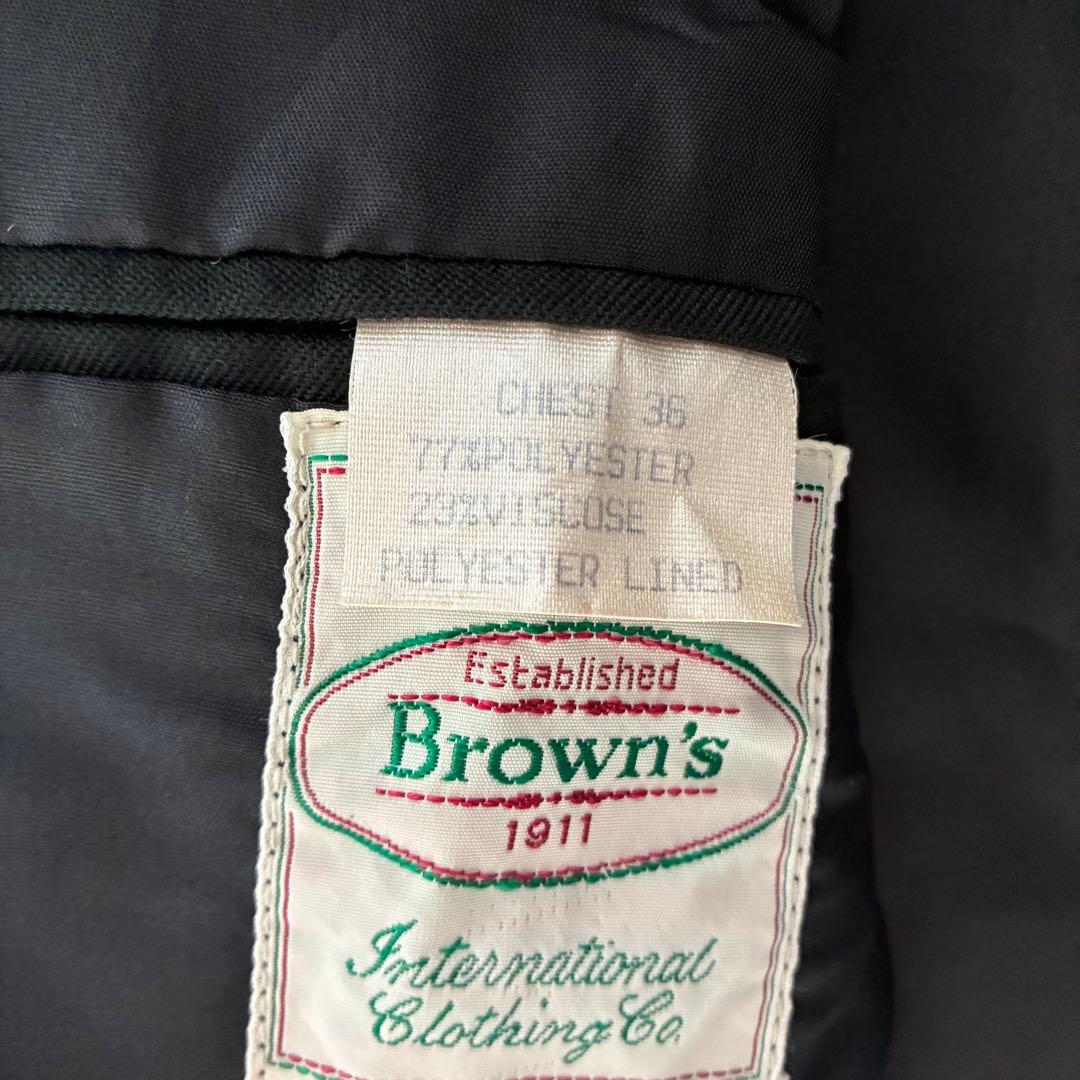 80's ヴィンテージ ダブル テーラードジャケット 短丈 ブラック