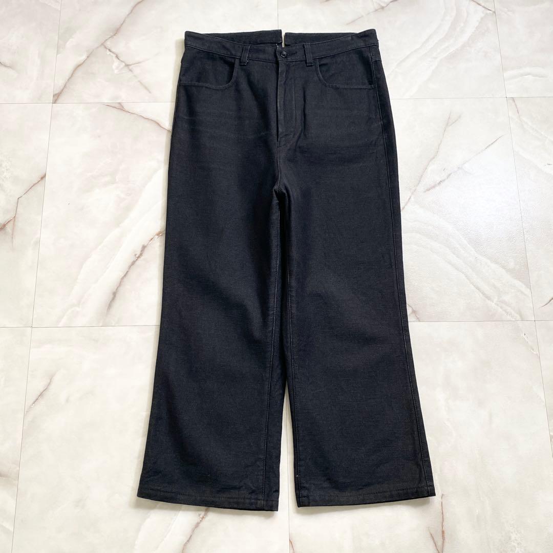 A15599 美品 トリココムデギャルソン　シンチバックサルエルデニムパンツ黒M