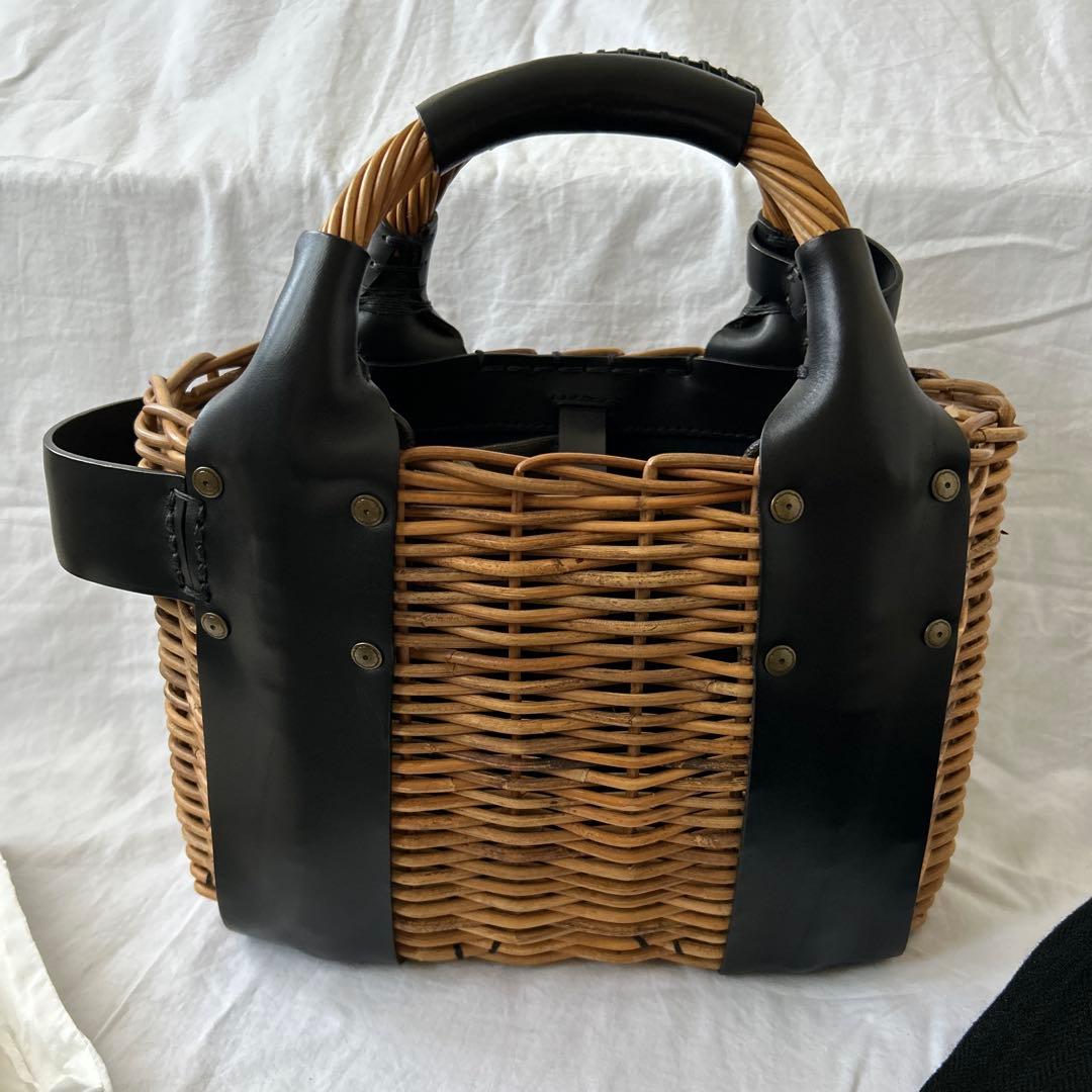 極美品ebagosオイルショルダーミニ 紅籐 BLACK