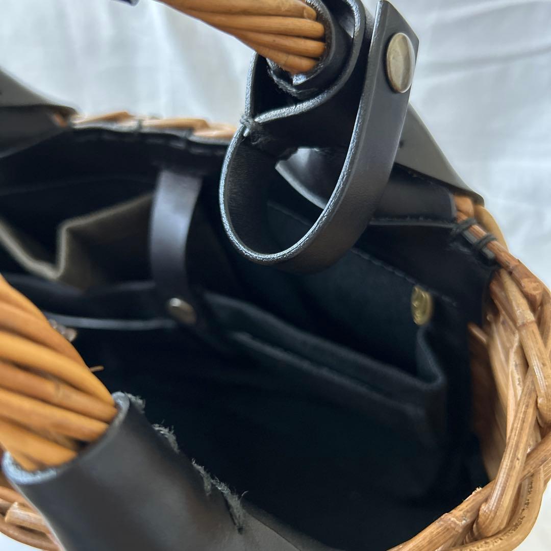 極美品ebagosオイルショルダーミニ 紅籐 BLACK