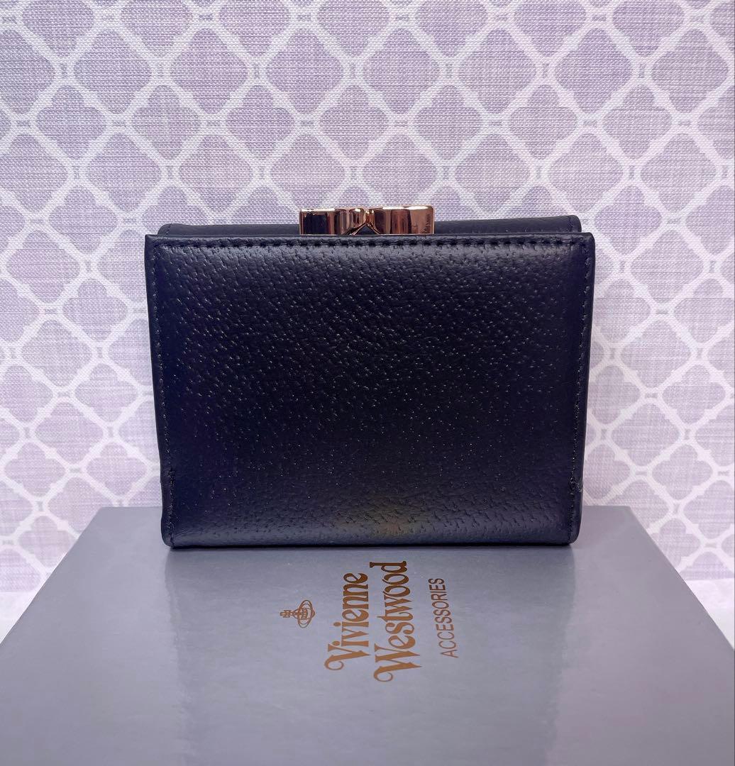 【最新☆新品】ヴィヴィアン・ウエストウッド　三つ折り財布 黒 ゴールド