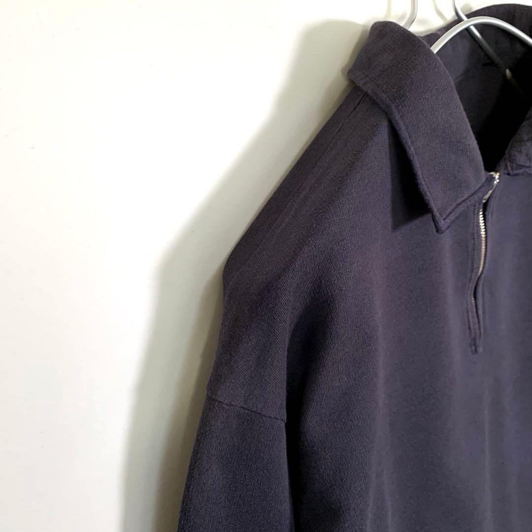 コモリ　ＣＯＭＯＬI コットン　シルク　ハーフジップ　ジャージ　プルオーバー