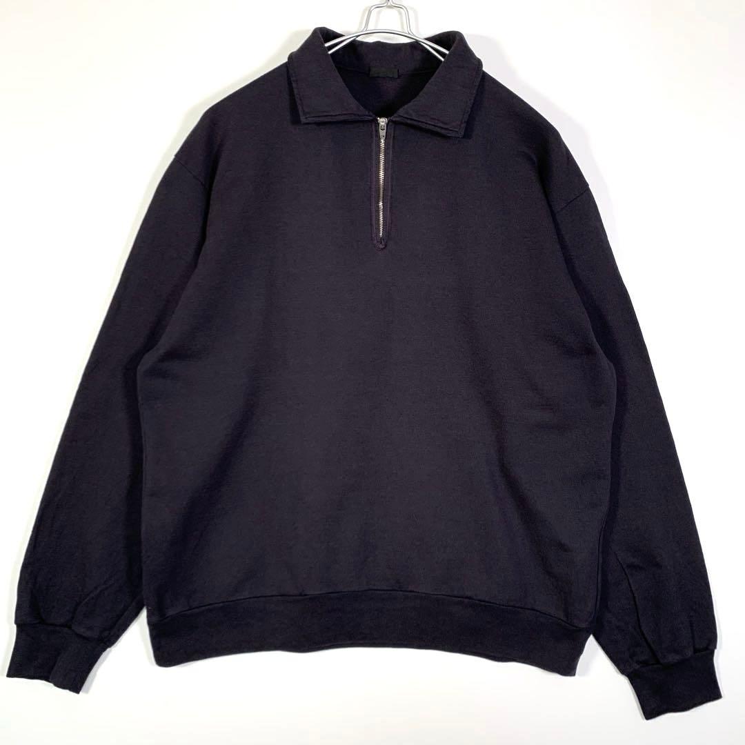 コモリ　ＣＯＭＯＬI コットン　シルク　ハーフジップ　ジャージ　プルオーバー