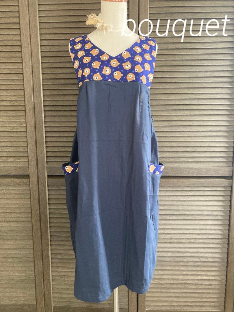 専用　エプロン　割烹着　ハンドメイド　保育士　介護士　保健師　ワンピース