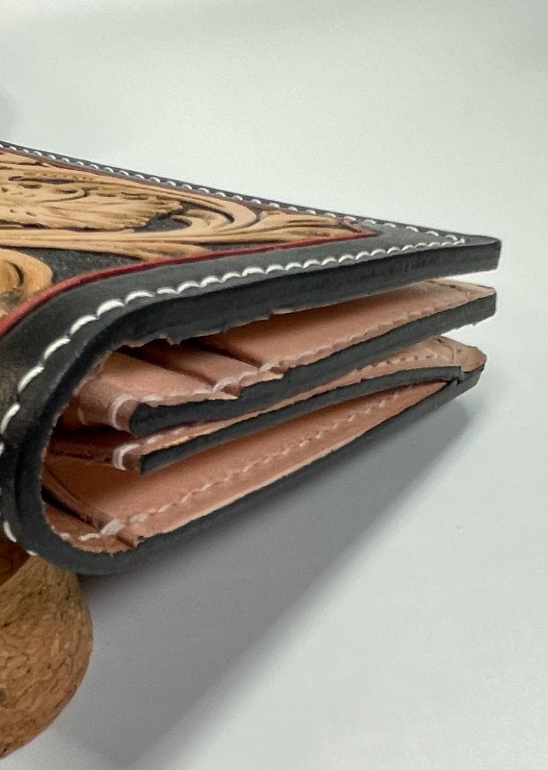 レザーカービングロングウォレット