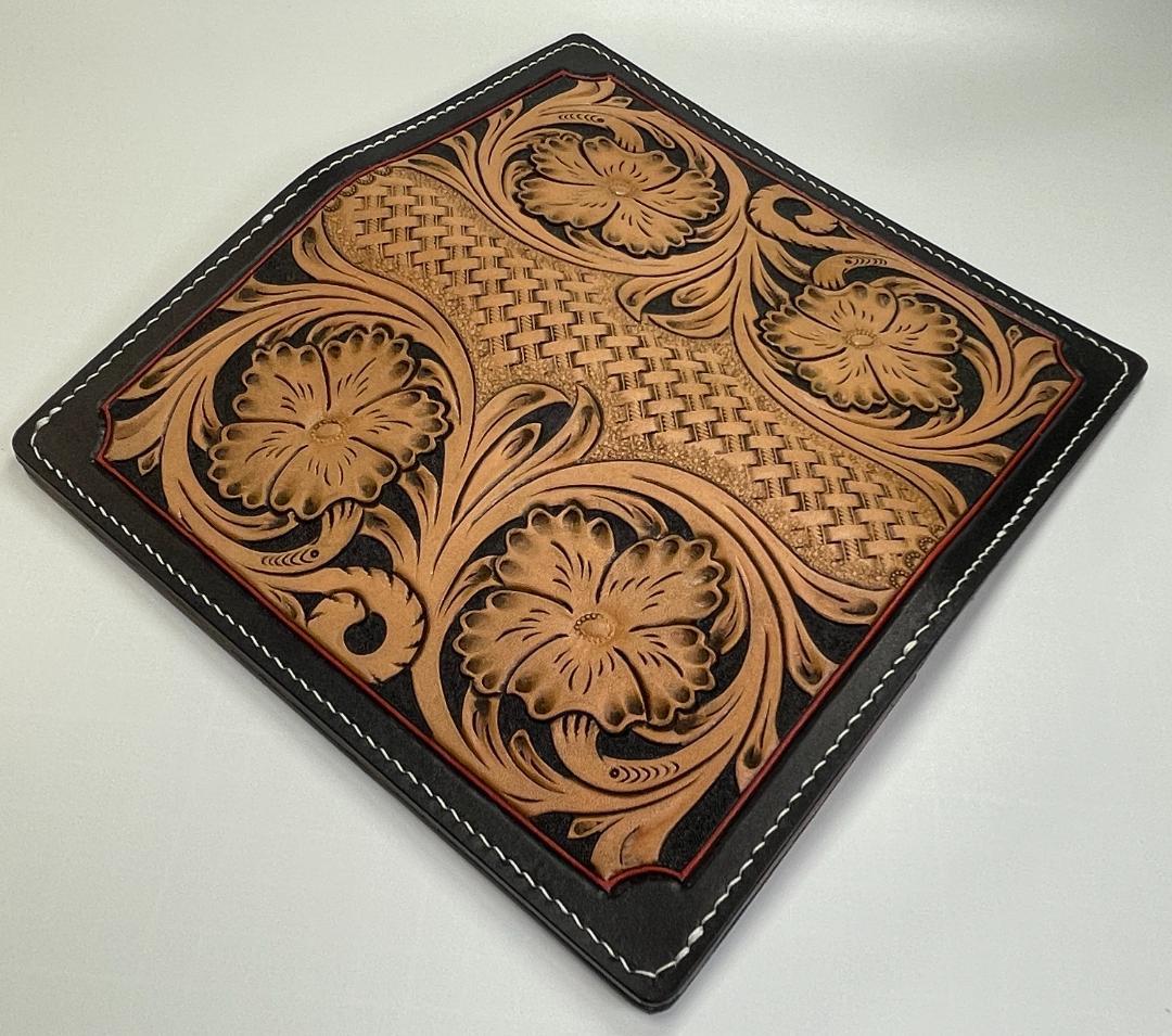 レザーカービングロングウォレット