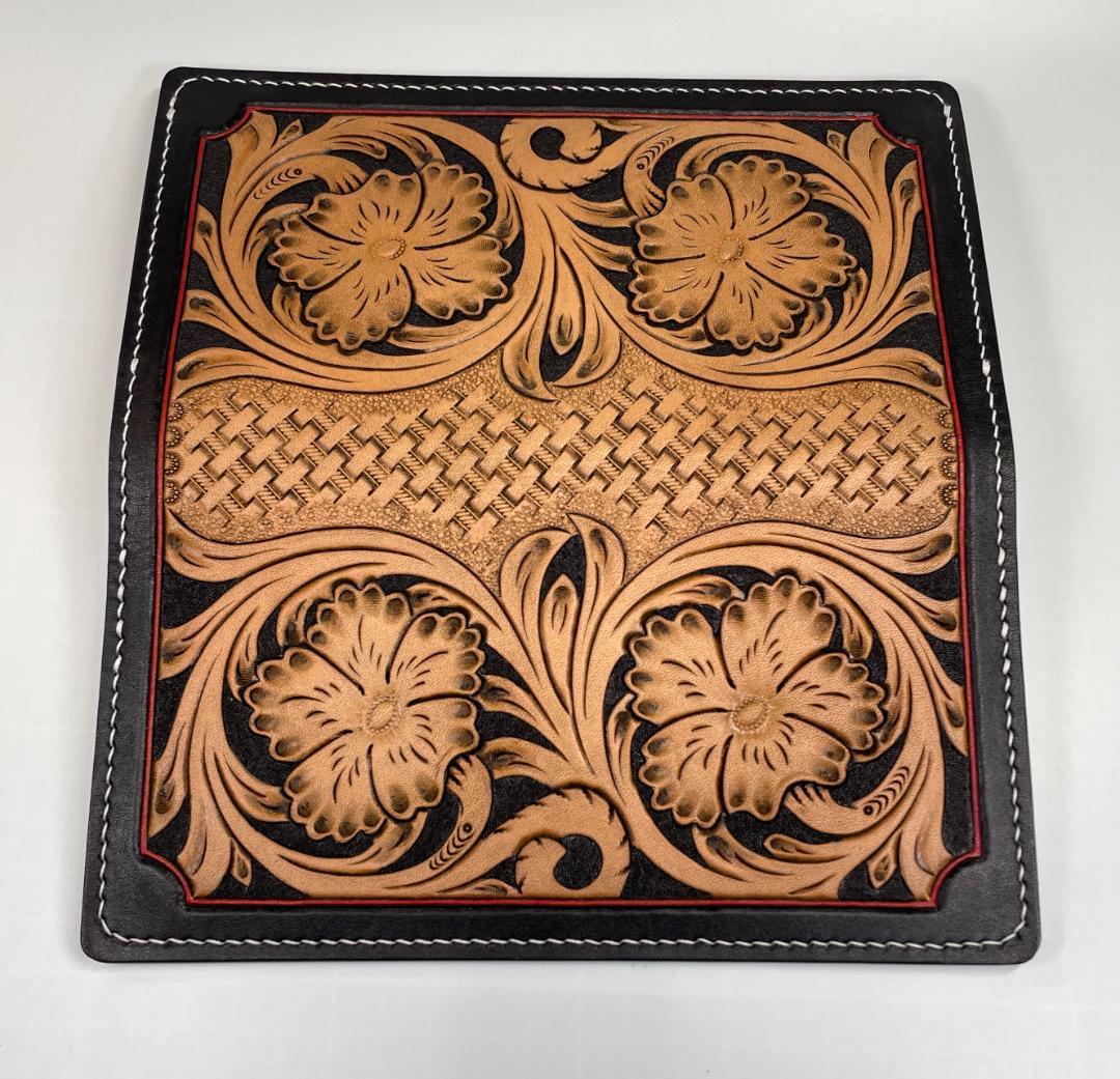 レザーカービングロングウォレット