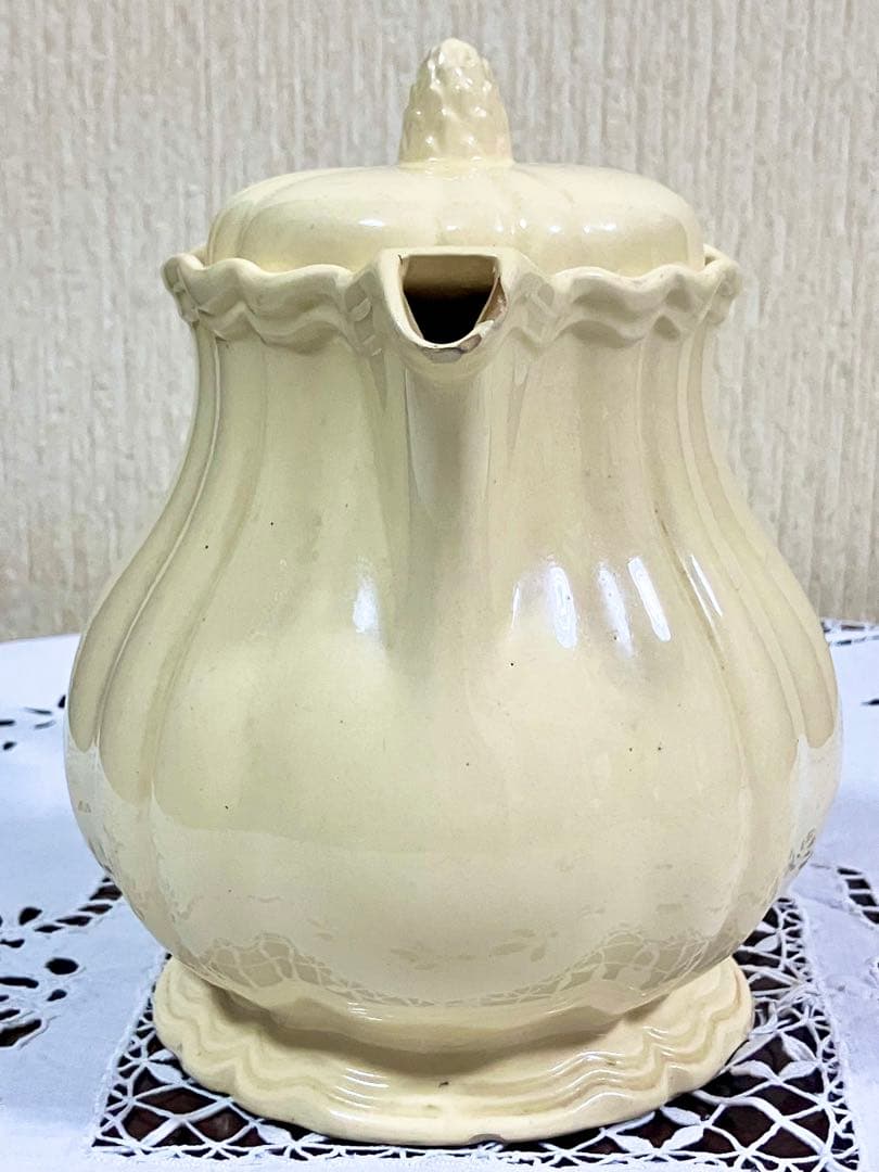 フランスアンティーク　￼サルグミンヌ　カフェポット　花リム