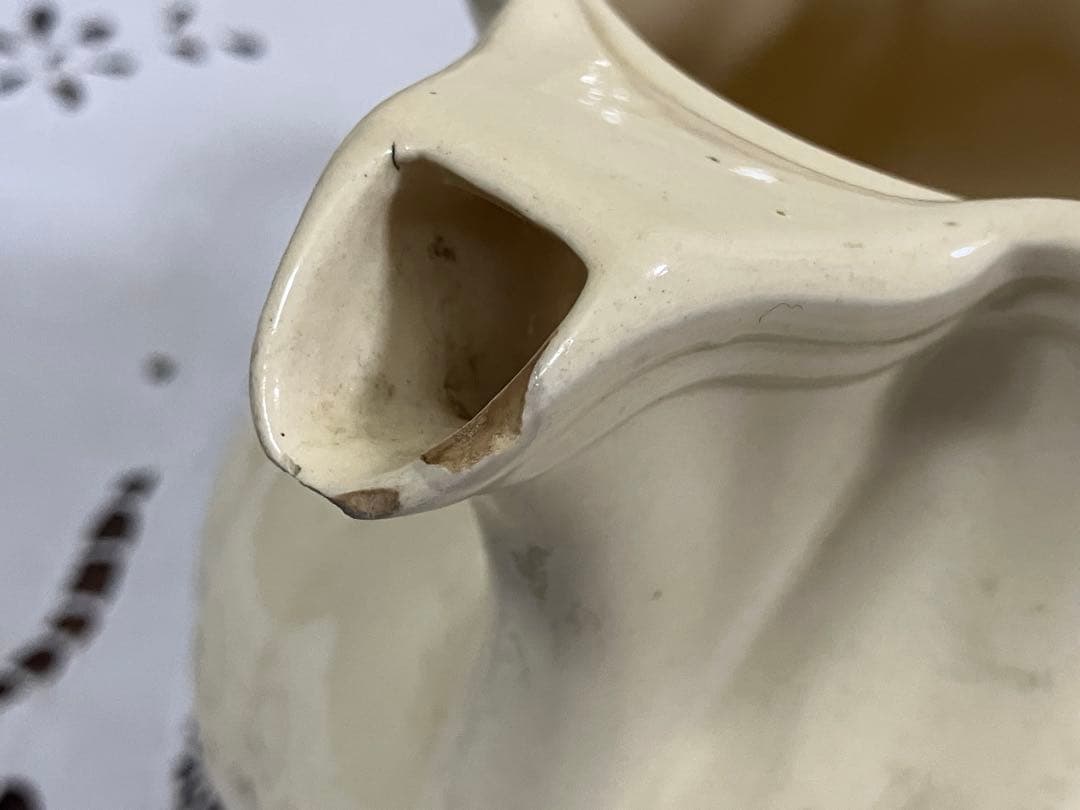 フランスアンティーク　￼サルグミンヌ　カフェポット　花リム