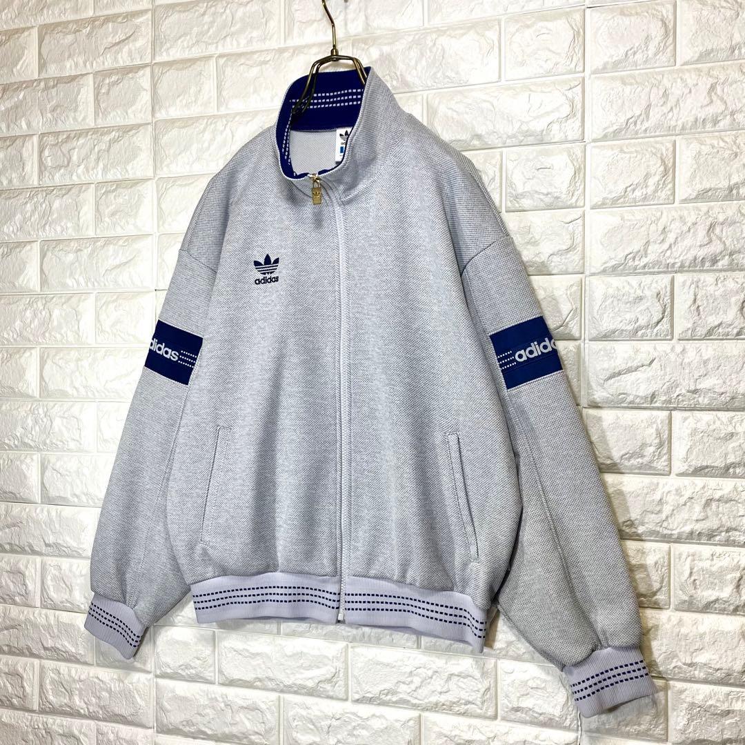 ◆アユニD／同型・同色／極美◆90sアディダス デサント製ジャージ 灰×紺 L