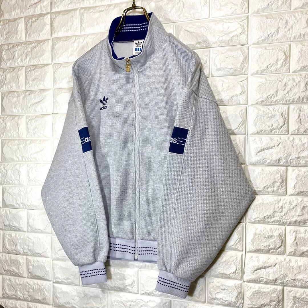 ◆アユニD／同型・同色／極美◆90sアディダス デサント製ジャージ 灰×紺 L