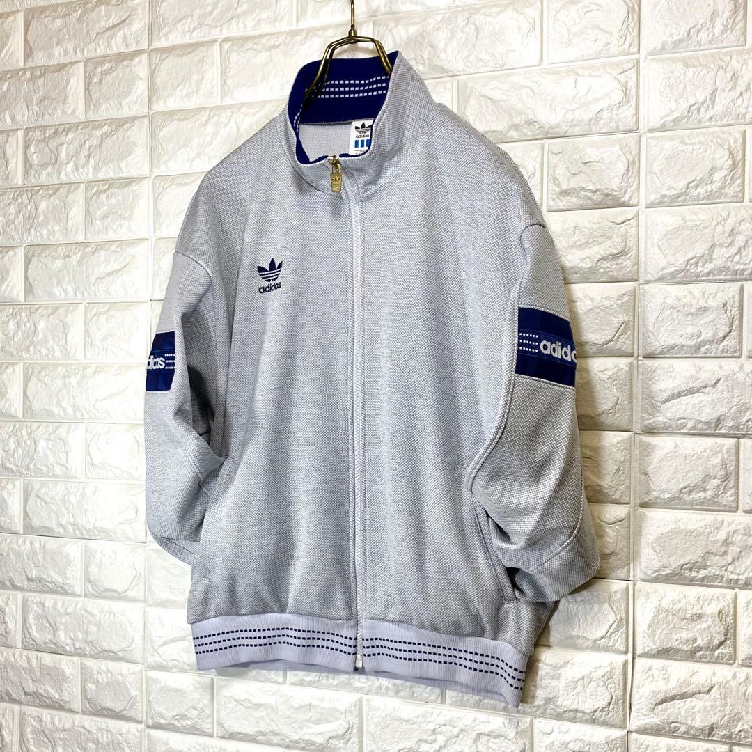 ◆アユニD／同型・同色／極美◆90sアディダス デサント製ジャージ 灰×紺 L