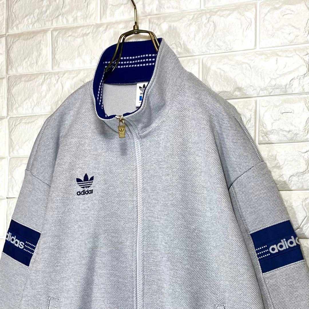 ◆アユニD／同型・同色／極美◆90sアディダス デサント製ジャージ 灰×紺 L