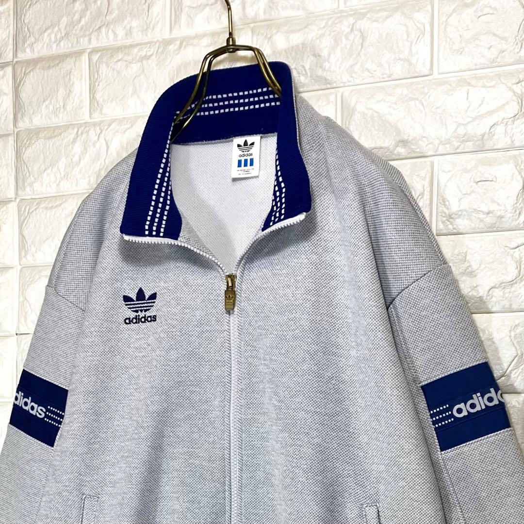 ◆アユニD／同型・同色／極美◆90sアディダス デサント製ジャージ 灰×紺 L
