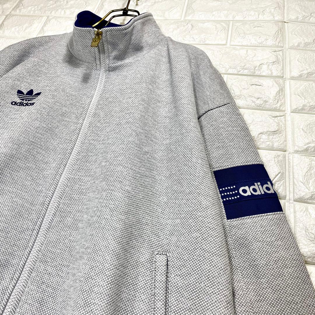 ◆アユニD／同型・同色／極美◆90sアディダス デサント製ジャージ 灰×紺 L