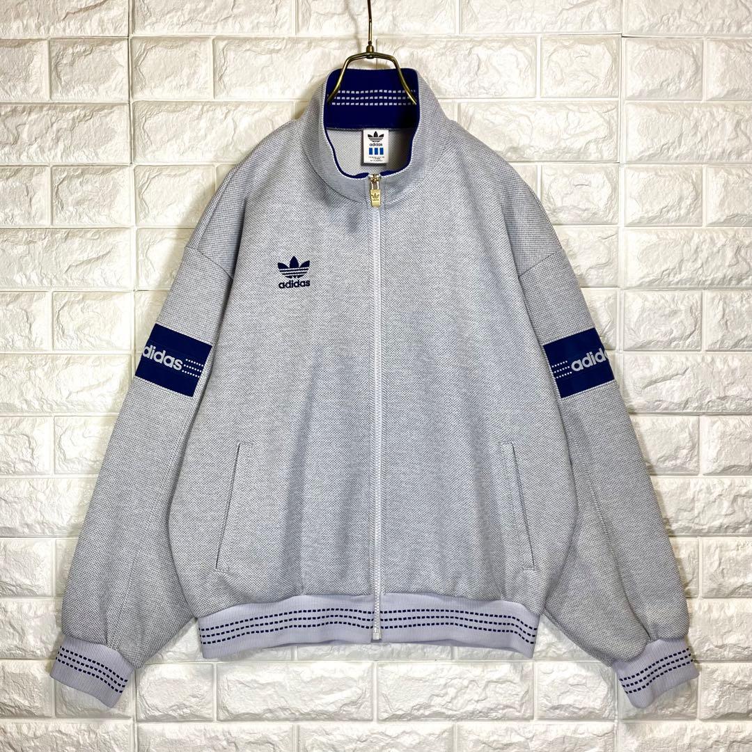 ◆アユニD／同型・同色／極美◆90sアディダス デサント製ジャージ 灰×紺 L